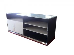 熱銷黑白木制收銀臺(tái) 便利店商店專用三聚氰胺收銀臺(tái)廠家定制
